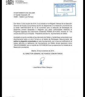 El Ministerio reconoce el error formal en el primer listado y confirma la financiación cercana a los cinco millones de euros del EDUSI para Gáldar. · foto 1