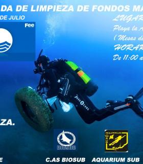 Jornada de limpieza de los fondos marinos en la playa de La Arena de Tacoronte. · foto 1
