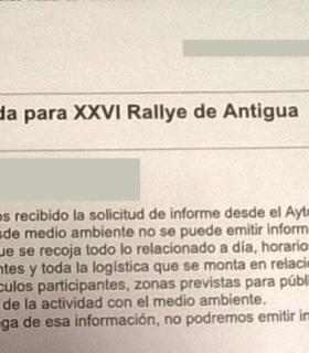 Comunicado en relación con el XXVI Rallye de Antigua. · foto 1
