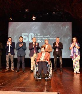 El Auditorio de Jameos del Agua acogió la celebración del 50 aniversario del Instituto de Haría. · foto 3