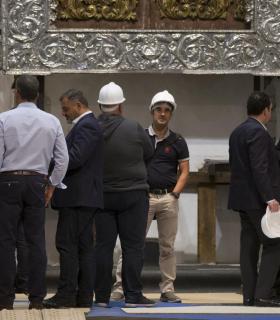 Fernando Clavijo visita las obras de rehabilitación del Santuario del Cristo de La Laguna. · foto 2