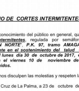 Cortes intermitentes de tráfico en horario de 8:30 a 18:30 horas en la carretera LP-1 Circunvalación del Norte. · foto 1