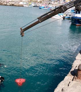 Los voluntarios retiran más de 10 toneladas de residuos del fondo marino del Puerto de Arguineguín. · foto 3