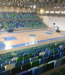 El Pabellón Quico Cabrera cuenta ya con las canastas de la Copa del Mundo de Baloncesto · foto 1