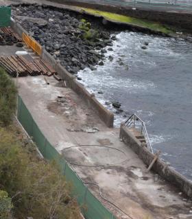 Tacoronte: Costas reanuda las obras en la vía litoral de El Pris, después de varias semanas paralizadas · foto 4