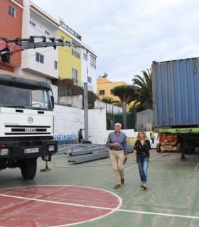 Santa Úrsula: Comienza el techado de la cancha del colegio Mencey Bencomo · foto 5