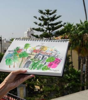 Los Urban Sketchers de Gran Canaria dibujan las Casas Consistoriales · foto 1