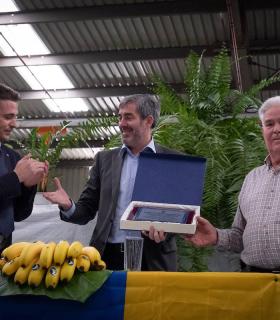 Clavijo destaca los avances del sector del plátano en 2018 durante un encuentro en la Cooperativa Llanos de Sardina · foto 2