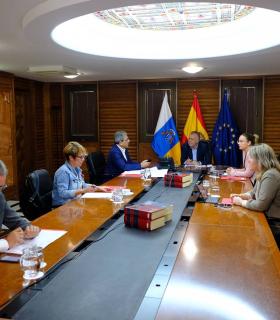 El presidente de Canarias pide tranquilidad y civismo a la población y garantiza el abastecimiento de alimentos y los servicios de centros de salud y farmacias · foto 2