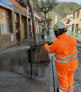 Bomberos Voluntarios y Protección Civil llevan a cabo una batida de limpieza en Tegueste · foto 1