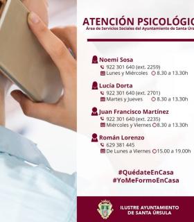 El Ayuntamiento de Santa Úrsula ofrece un servicio telefónico gratuito de atención psicológica · foto 1