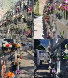 Hermigua coloca flores en los nichos del cementerio con motivo del Día de Las Madres · foto 1