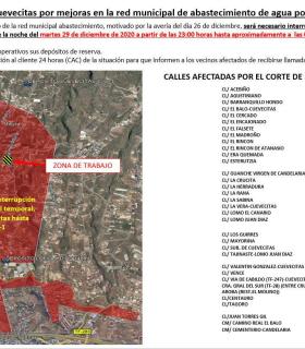 Candelaria: corte de suministro de agua en Las Cuevecitas este martes 29 de diciembre · foto 1