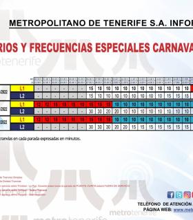 El Tranvía de Tenerife operará con unidades dobles durante 66 horas ininterrumpidas este fin de semana de Carnaval · foto 1