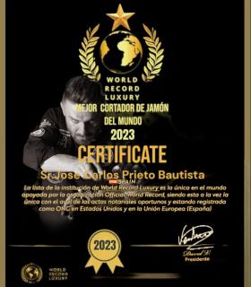 Antigua felicita a José Carlos Prieto Bautista Mejor Cortador de Jamón del Mundo 2023 · foto 1