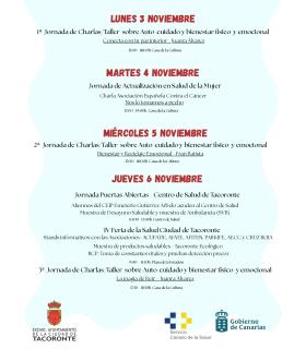 Tacoronte celebra del 3 al 6 de noviembre la XIII Semana de la Salud · foto 1
