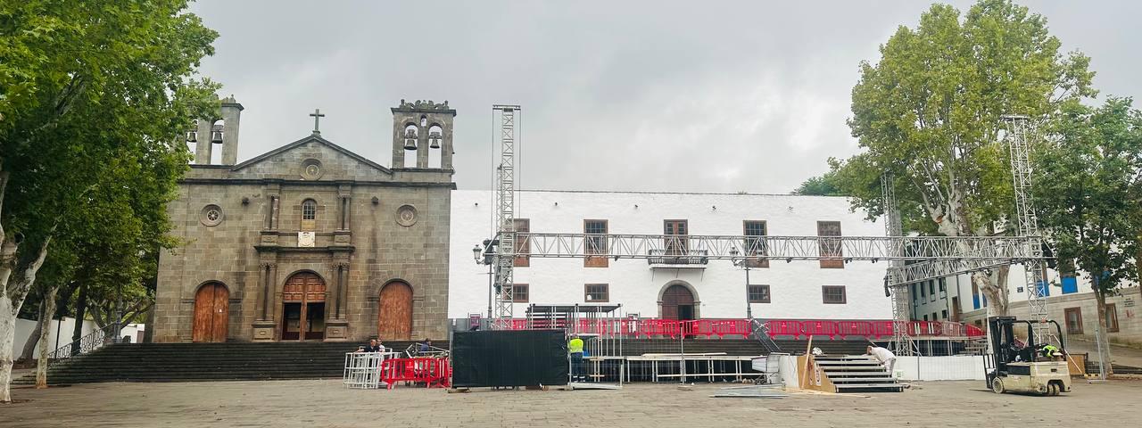 El escenario de las Fiestas del Cristo recreará el antiguo kiosco de doña Nena y la desaparecida fuente de la plaza