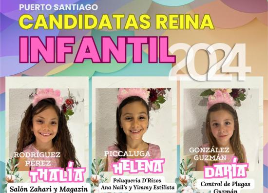 5 candidatas aspiran a convertirse en Reina Infantil de las Fiestas en Honor a Nuestra Se&ntilde;ora del Carmen 2024