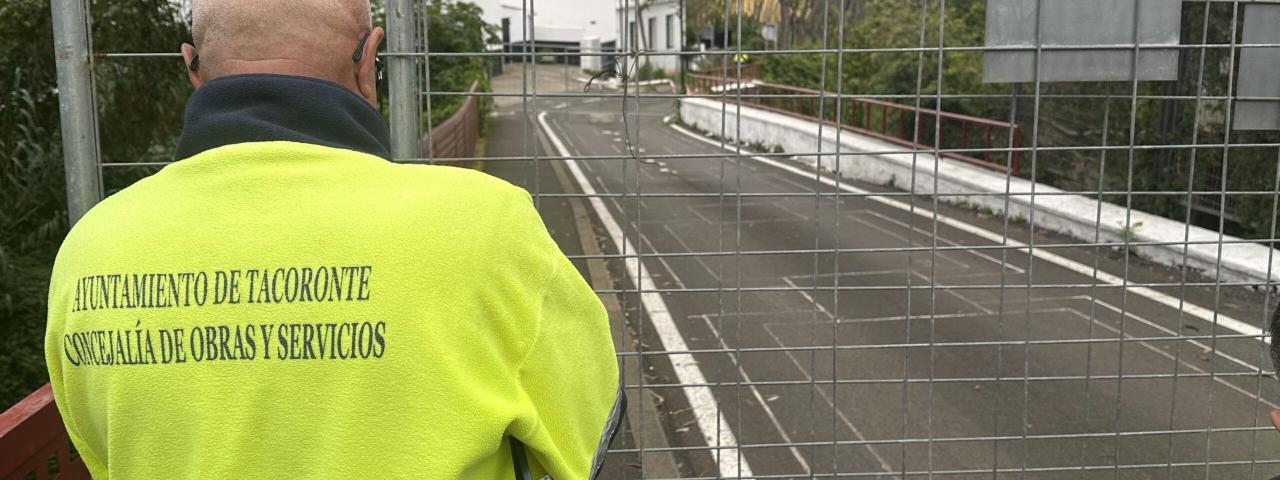 El Ayuntamiento de Tacoronte cierra el puente de Teobaldo Power ante la aparici&oacute;n de grietas en la v&iacute;a