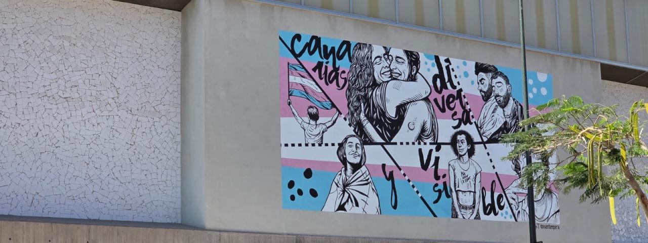 Candelaria estrena un mural contra la transfobia en el Pabell&oacute;n de Punta Larga